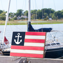 Load image into Gallery viewer, Anchor Wooden American Flag
