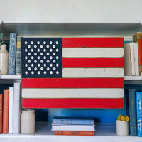 Paw Prints Wooden American Flag