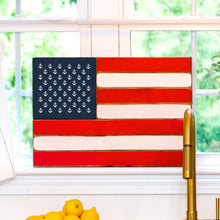 Load image into Gallery viewer, Anchors Wooden American Flag

