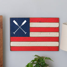 Load image into Gallery viewer, Crossed Oars Wooden American Flag
