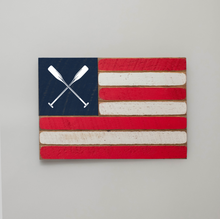 Load image into Gallery viewer, Crossed Oars Wooden American Flag
