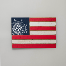 Load image into Gallery viewer, Compass Wooden American Flag
