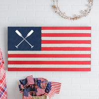 Crossed Oars Wooden American Flag