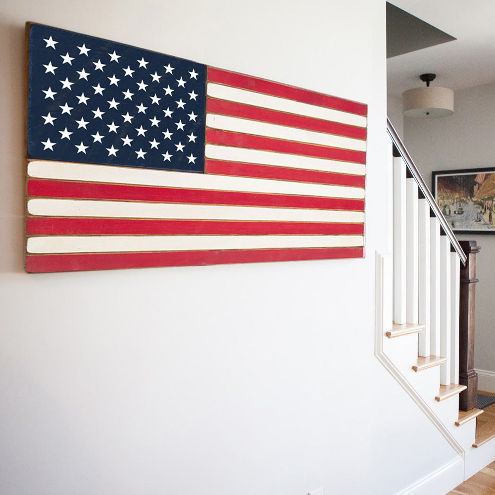 Classic Wooden American Flag