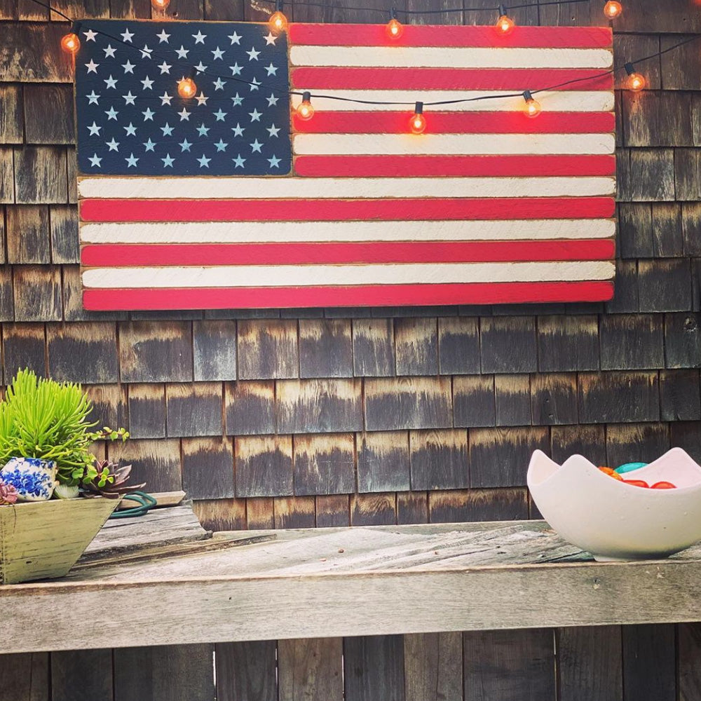 Wooden Flag - Outdoor Flag | Handmade Flag | Rustic American Flag | Wood Sign | Wall Hanging Flag | Patriotic Wood fashion Flag