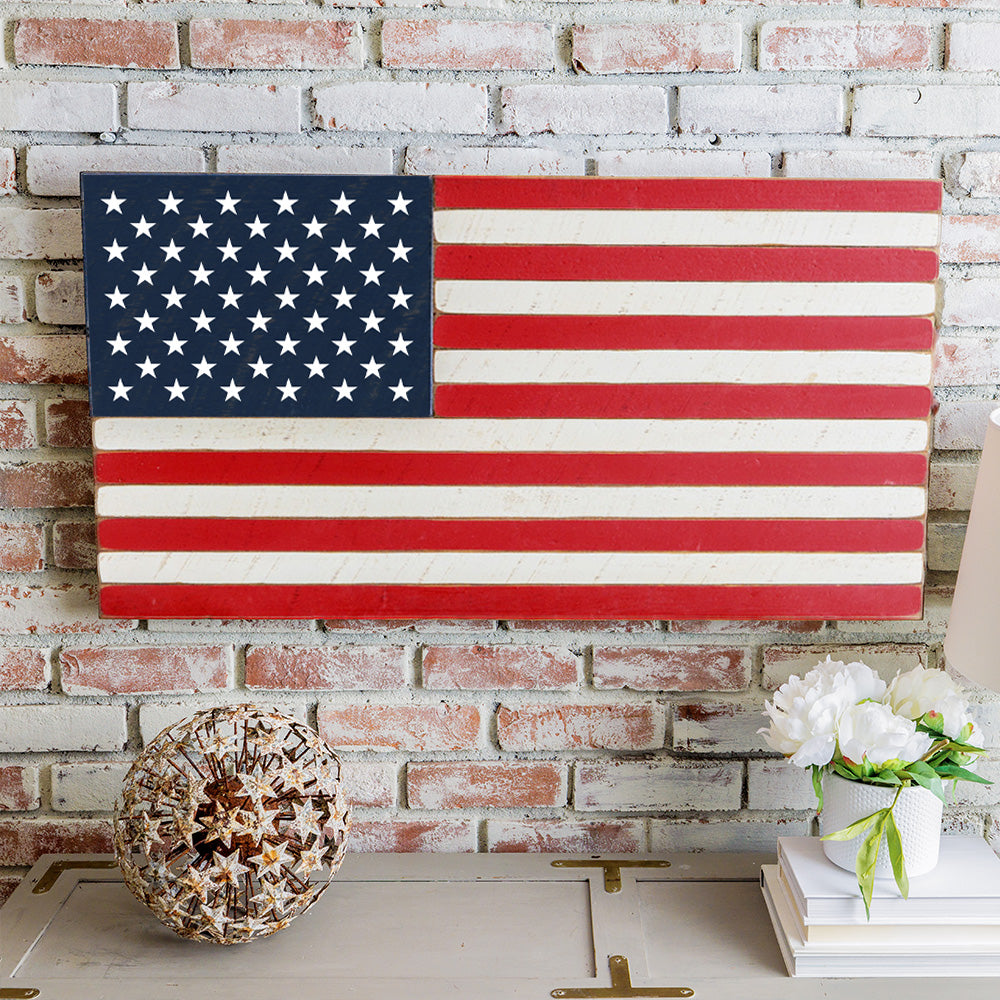 Wooden buy american flag