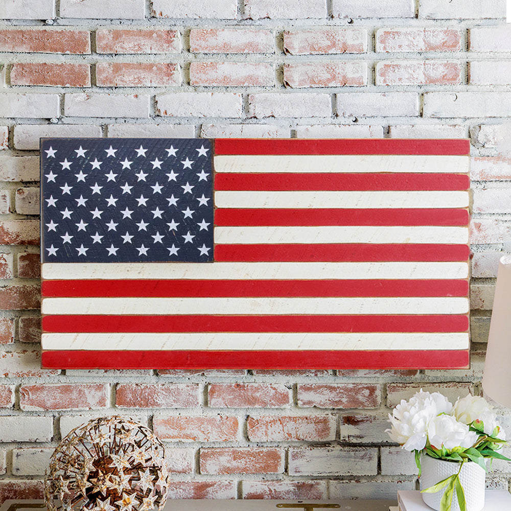 Classic Wooden American Flag