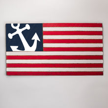 Load image into Gallery viewer, Tilted Anchor Wooden American Flag
