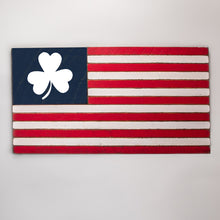 Load image into Gallery viewer, Shamrock Wooden American Flag
