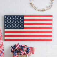Load image into Gallery viewer, Anchors Wooden American Flag
