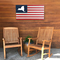 Personalized State Image Wooden American Flag