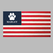 Load image into Gallery viewer, Personalized Paw Print Wooden American Flag
