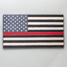 Load image into Gallery viewer, Thin Red Line Wooden American Flag
