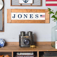 Antique Your Word + 50 Stars Flag Marlin Classic - Natural Frame