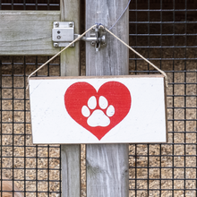 Load image into Gallery viewer, Paw Heart Twine Hanging Sign
