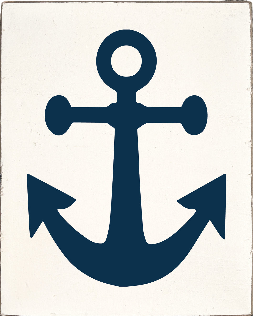 Navy Symbols Decorative Wooden Block