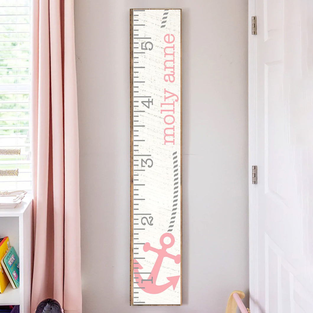 Personalized Pink Anchor Growth Chart
