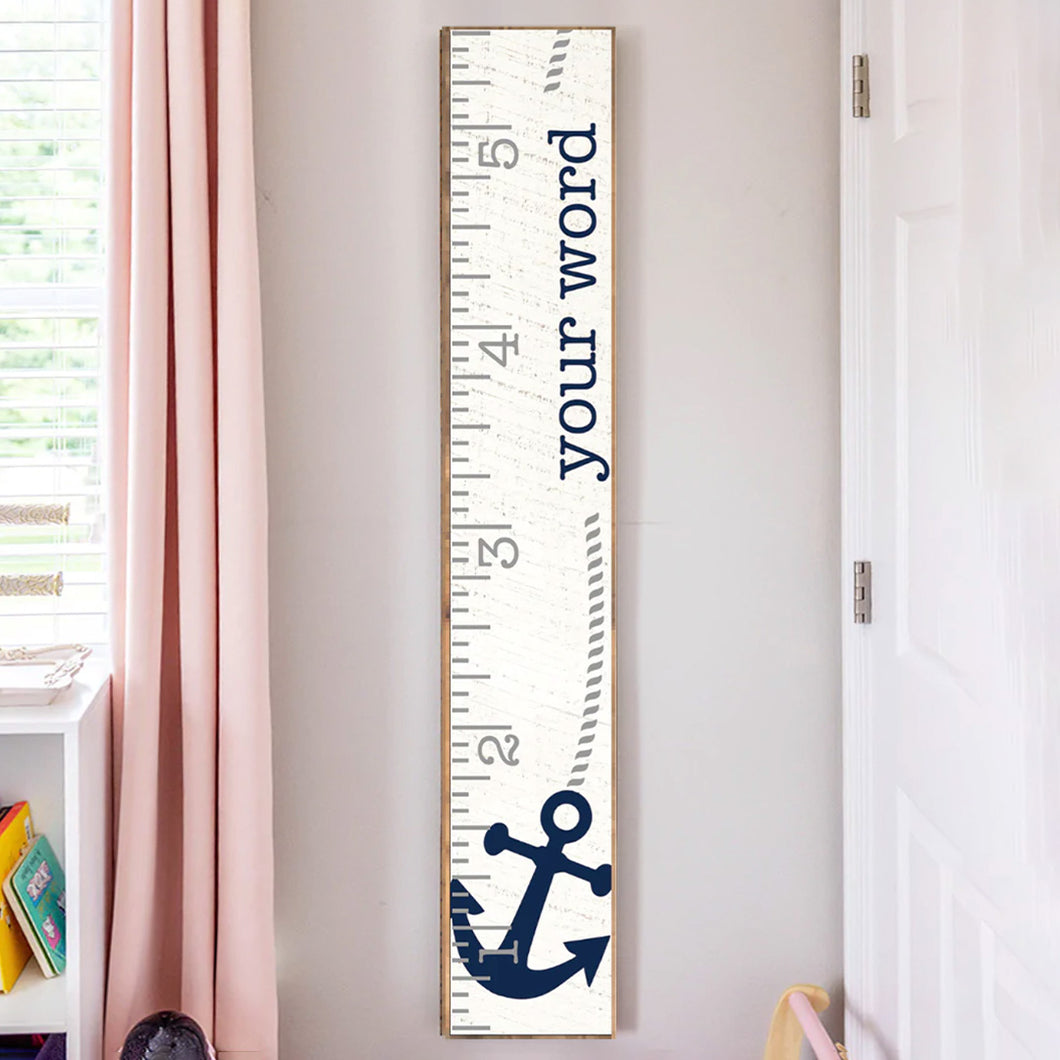 Personalized Navy Anchor Growth Chart