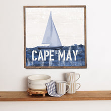 Load image into Gallery viewer, Personalized Indigo Sailboat 24” x 24” Wall Art
