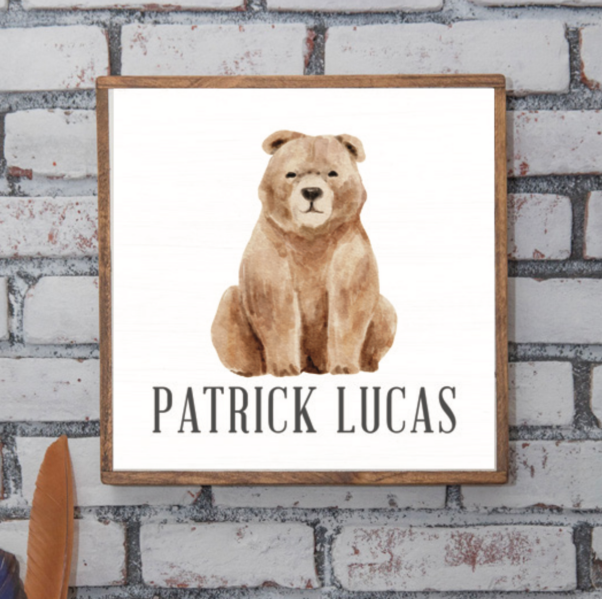 Personalized Bear 24” x 24” Wall Art