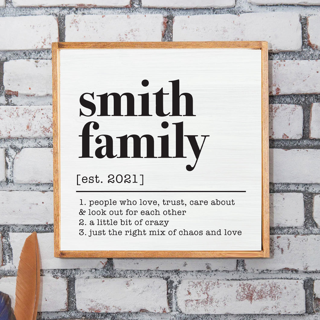 Personalized Family 24” x 24” Wall Art