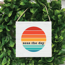 Load image into Gallery viewer, Seas The Day Sunrise Square Twine Sign
