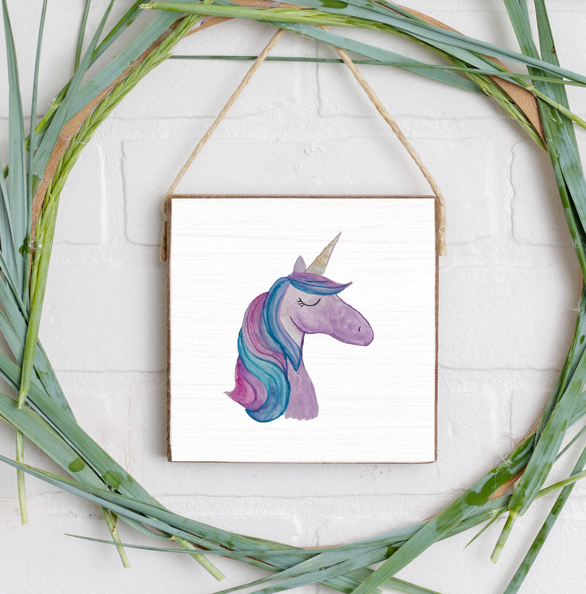 Unicorn Square Twine Sign