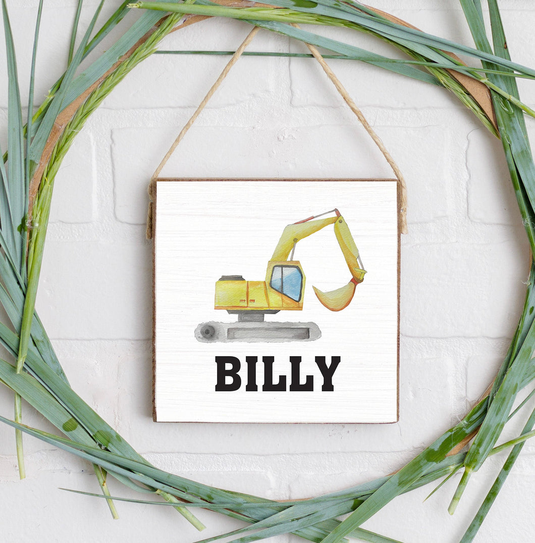 Personalized Digger Square Twine Sign