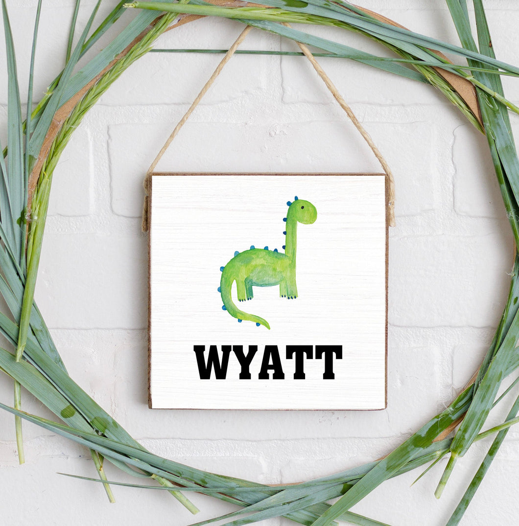 Personalized Dino Square Twine Sign