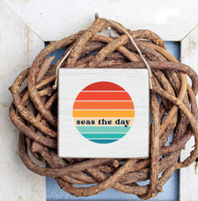 Load image into Gallery viewer, Seas The Day Sunrise Square Twine Sign
