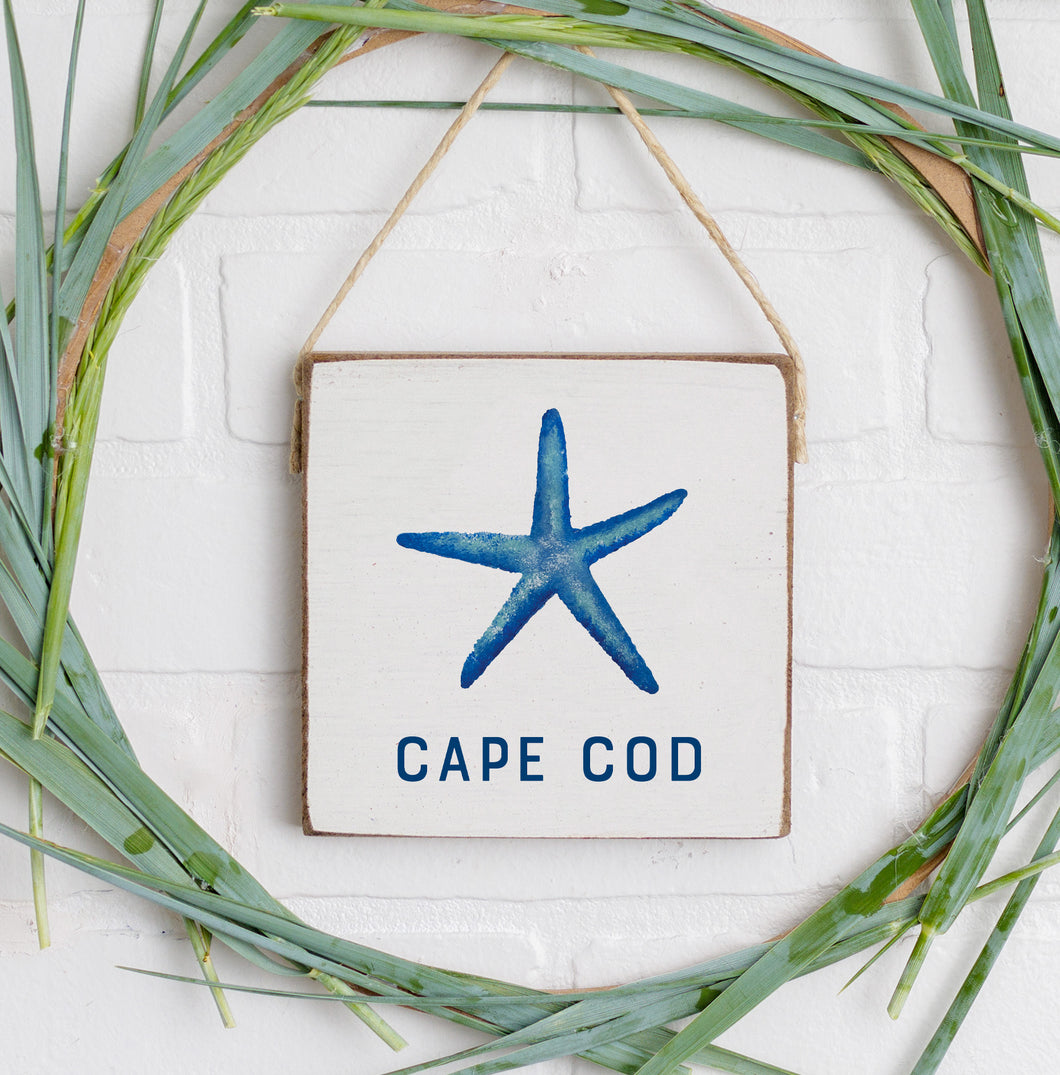 Personalized Starfish & Your Word Square Twine Sign