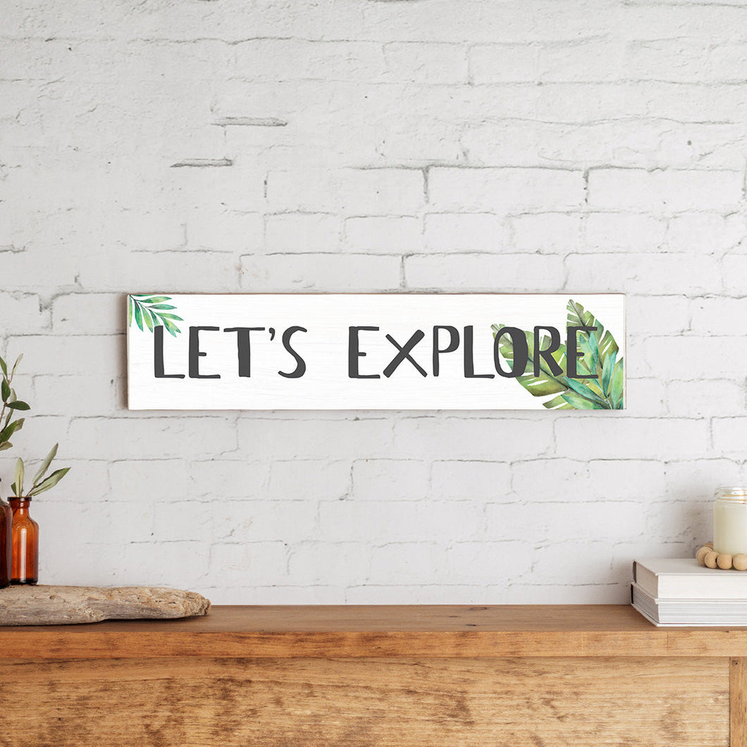 Let's Explore Barn Wood Sign