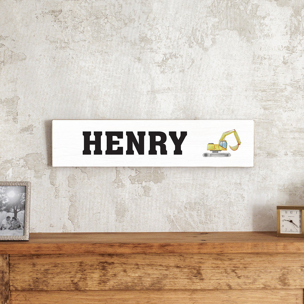 Personalized Digger Barn Wood Sign