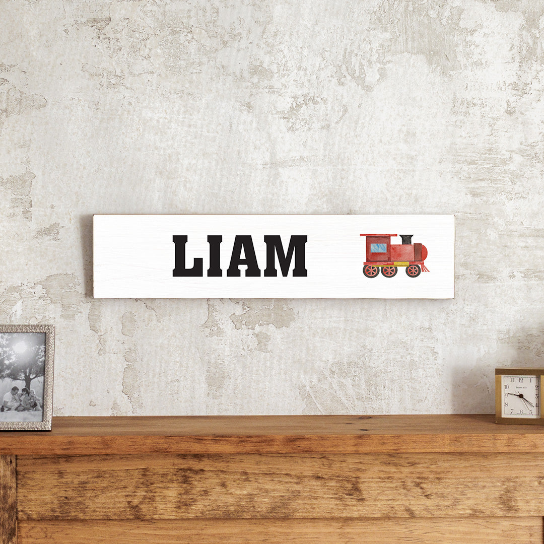 Personalized Train Barn Wood Sign