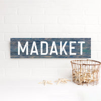 POS Personalized Your Word Washed Blue Barn Wood Sign