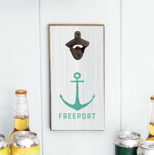 Personalized Modern Anchor & Your Word Bottle Opener