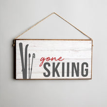 Load image into Gallery viewer, Gone Skiing Twine Hanging Sign
