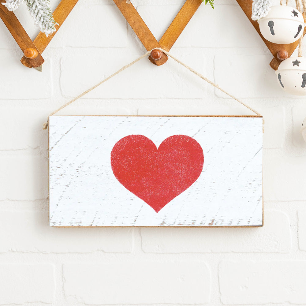 Red Heart Twine Hanging Sign