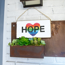 Load image into Gallery viewer, Rainbow Hope Heart Twine Hanging Sign
