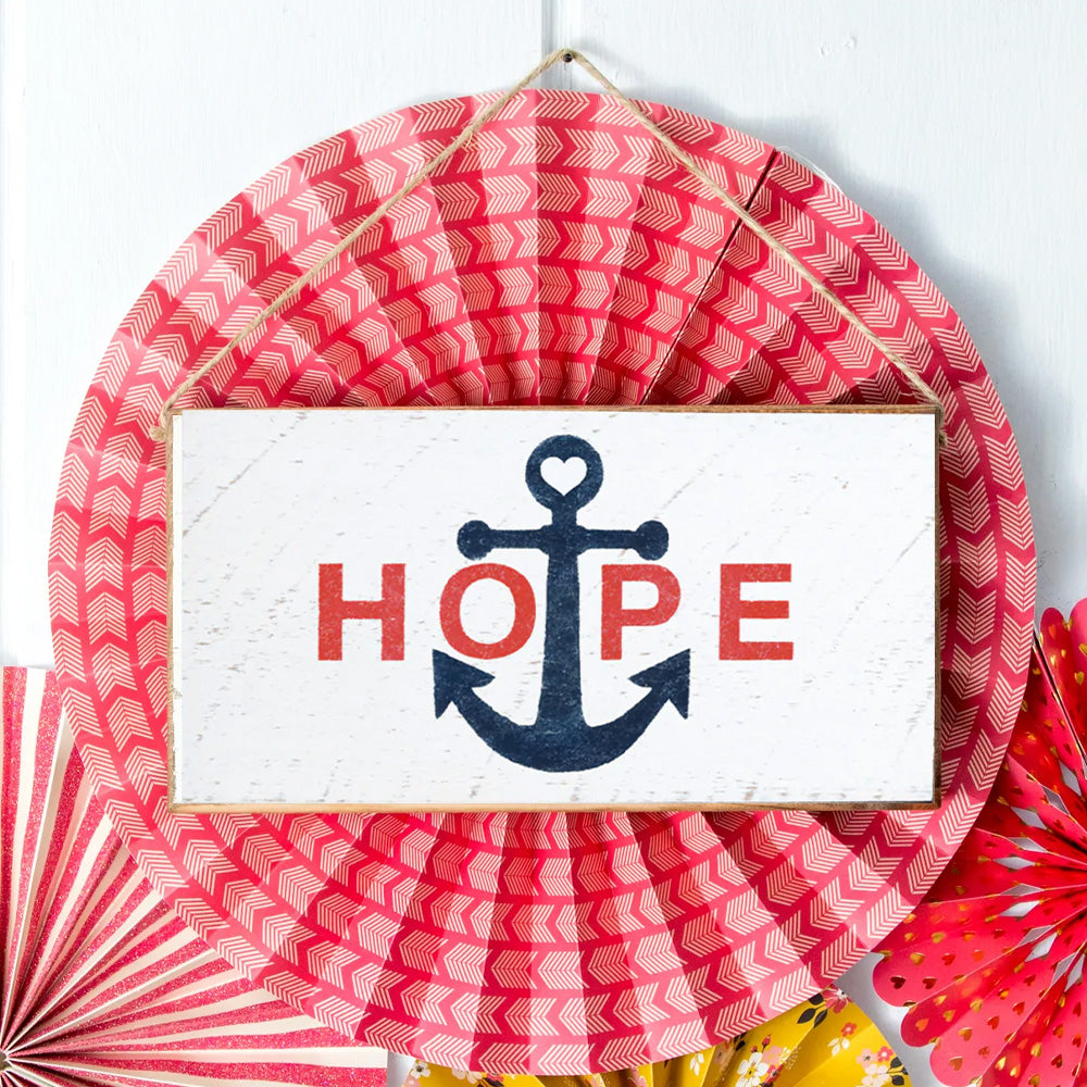 Hope Anchor Twine Hanging Sign