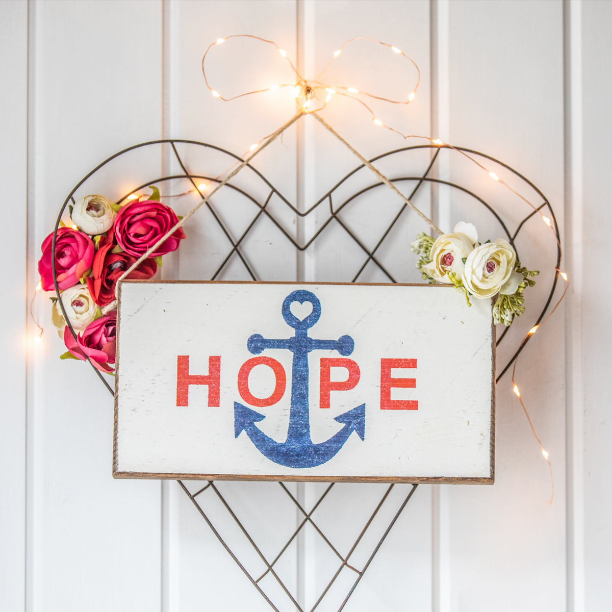 Hope Anchor Twine Hanging Sign