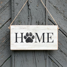 Load image into Gallery viewer, Home Paw Print Twine Hanging Sign
