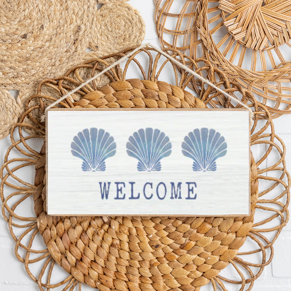 Welcome Shells Twine Hanging Sign