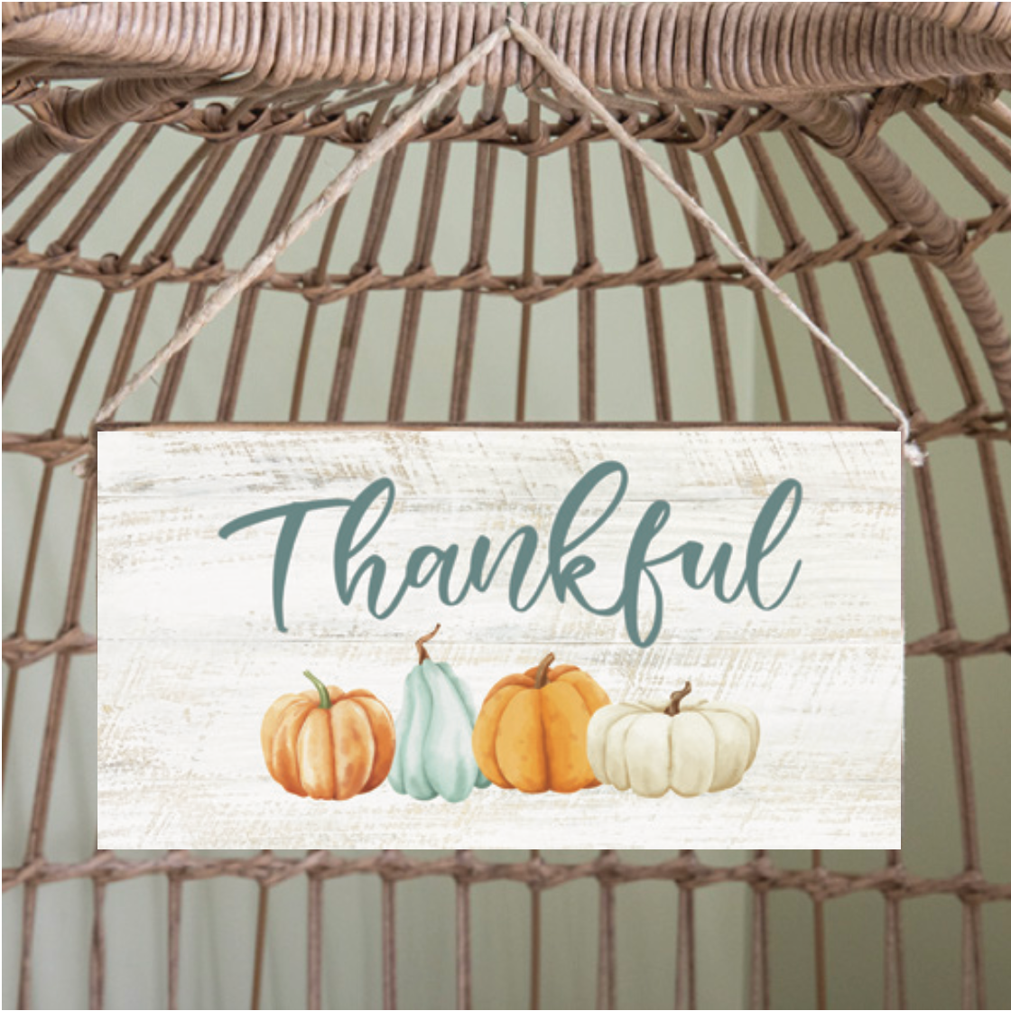 Thankful Twine Hanging Sign