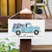 Load image into Gallery viewer, Hydrangea Truck Twine Hanging Sign

