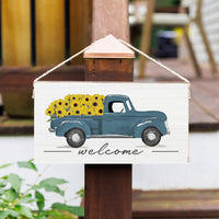 Sunflower Truck Twine Hanging Sign