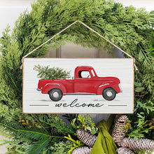 Load image into Gallery viewer, Christmas Tree Truck Twine Hanging Sign
