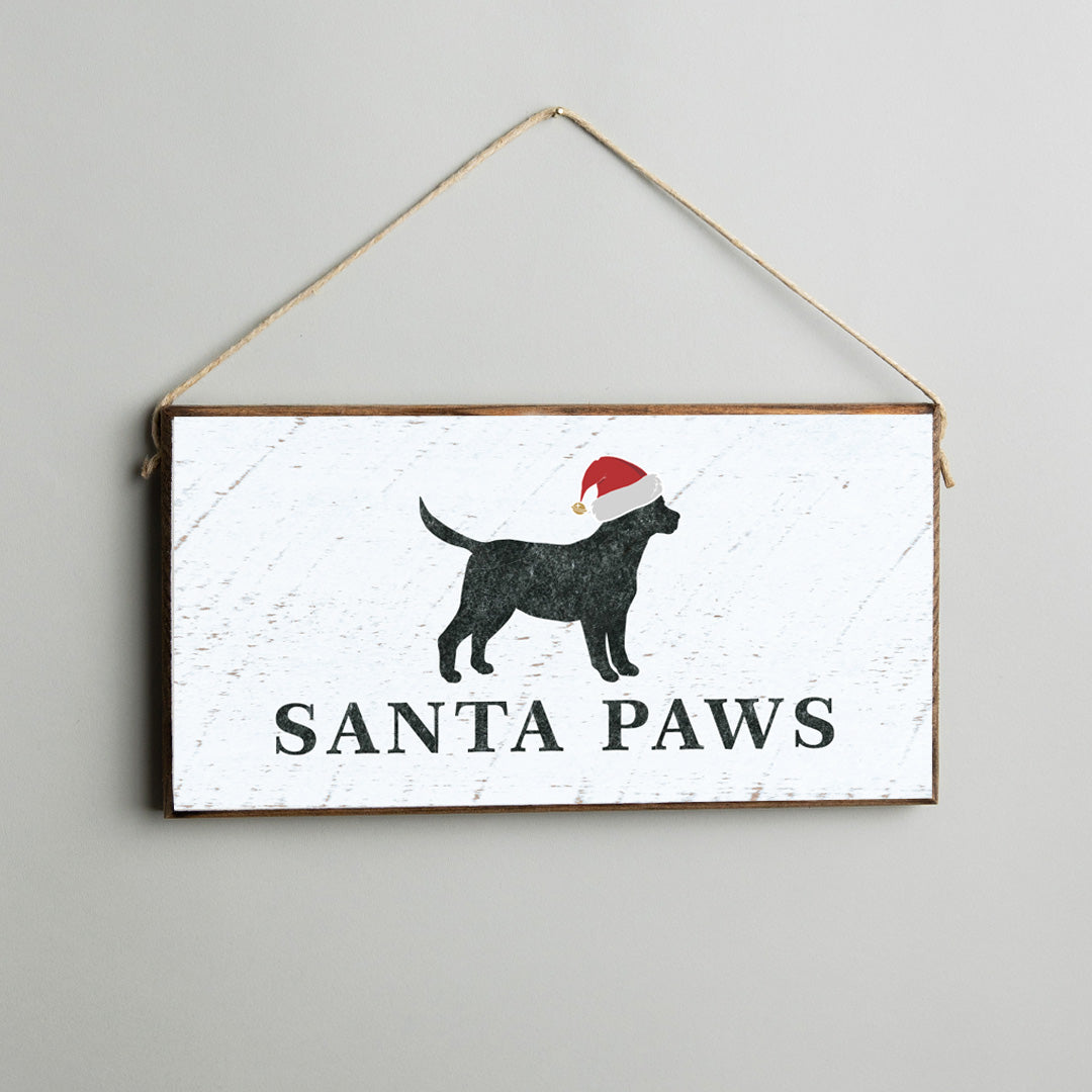 Santa Paws Twine Hanging Sign