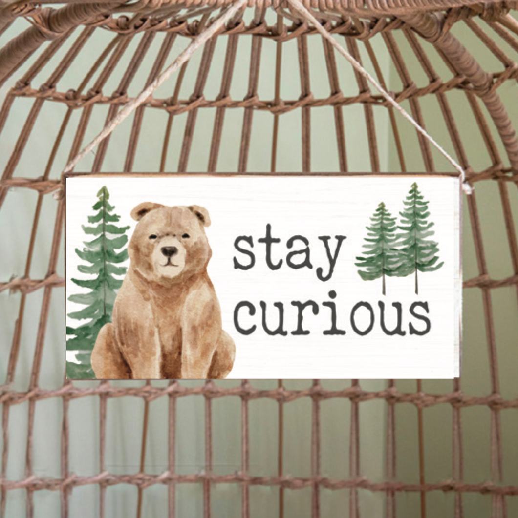 Stay Curious Twine Hanging Sign