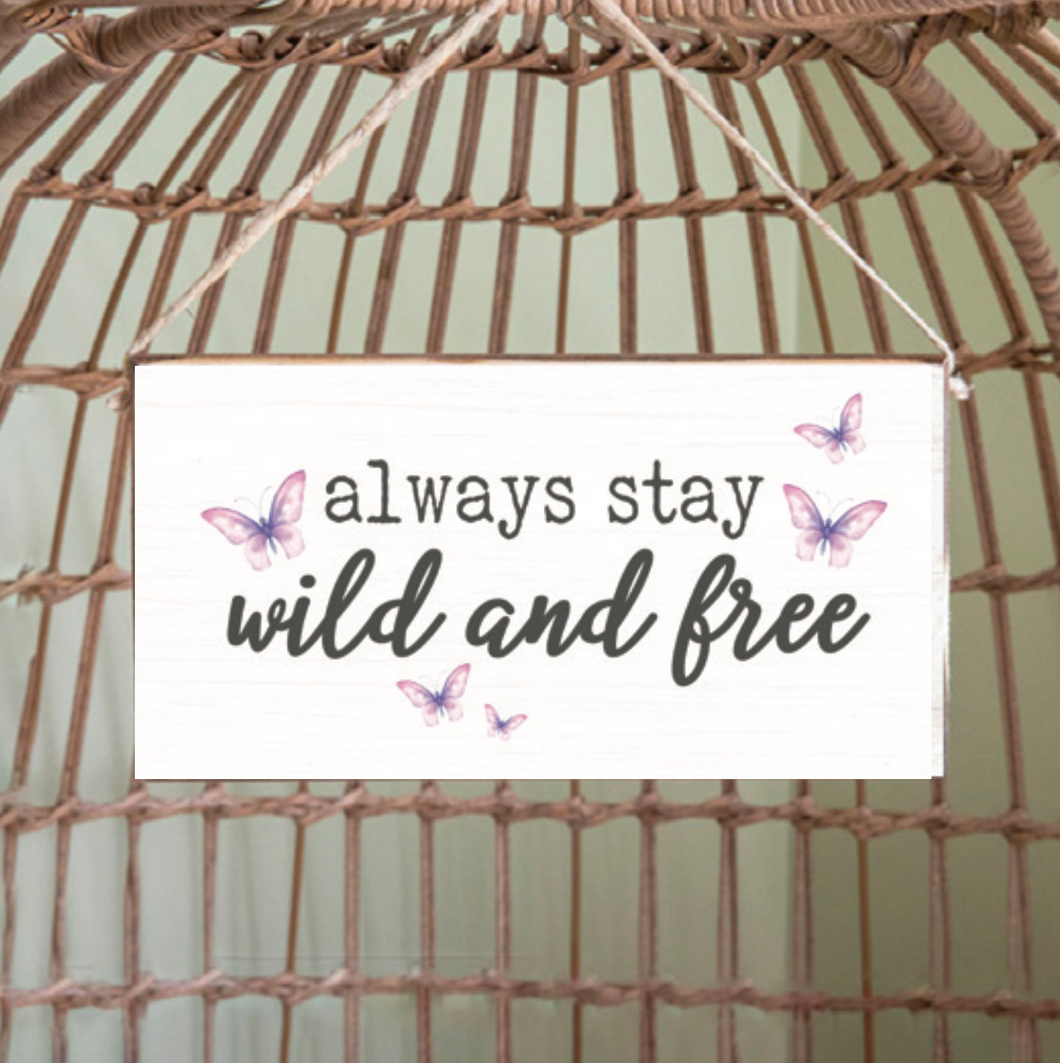 Wild and Free Twine Hanging Sign